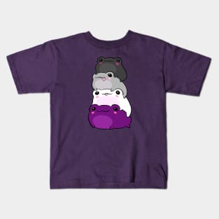 Asexual Pride, Colorful Frog in Flag Colors, Subtle Queer Pride LGBTQ Aesthetic Kids T-Shirt